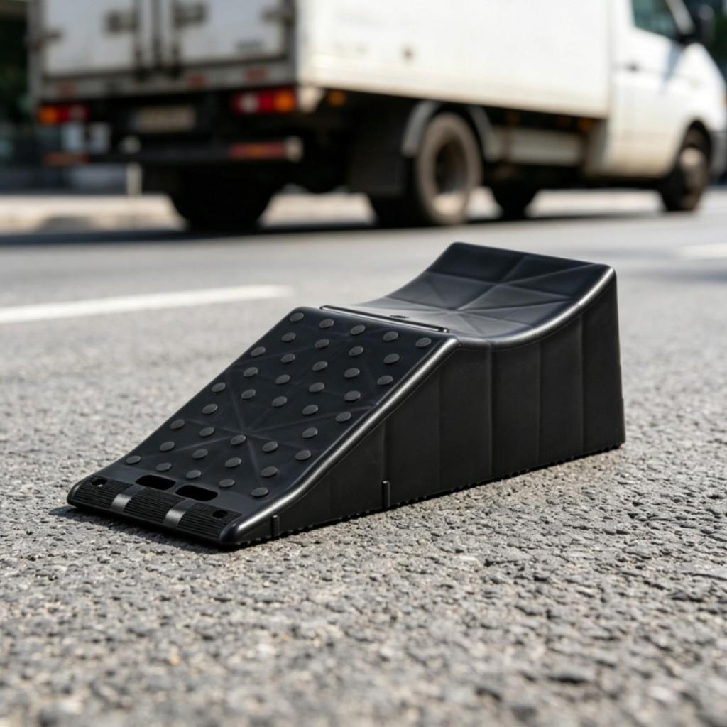Automotive Wheel Chock Portable Triangular Wedge Impact-Resistant