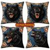 Vintage Floral Roaring Black Wolf Throw Pillow Covers Pattern Cushion Cover Suitable for Sofa Bedroom Car Pillow Cover