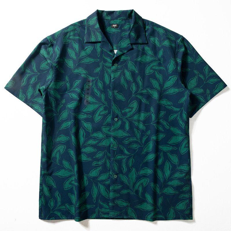 Short-Sleeved Men's Summer Lightweight, Breathable, Sun-Protective Beachwear, Cool Resort-Style Cuban Collar Half-Sleeved Floral Shirt