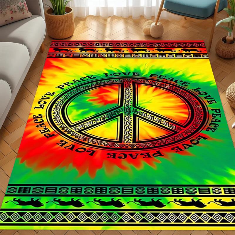 Vibrant Peace Love Harmony carpet floor mats Doormat Dormitory decoration Art Bathroom mat