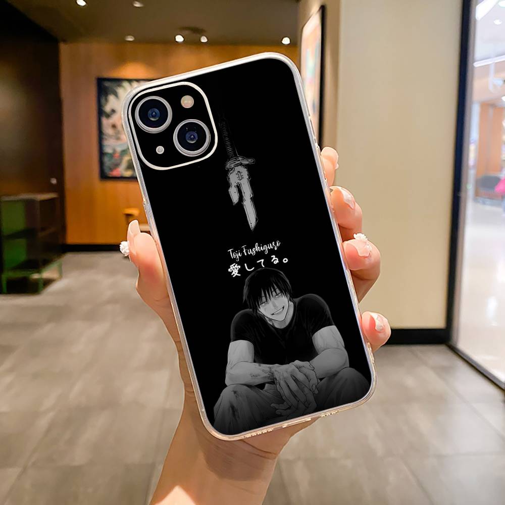 Charismatic villain-Fushiguro Toji Phone Case For iPhone17,16,15,14,13,12,11 ,Pro Max,16/15/14 Plus Transparent Cover