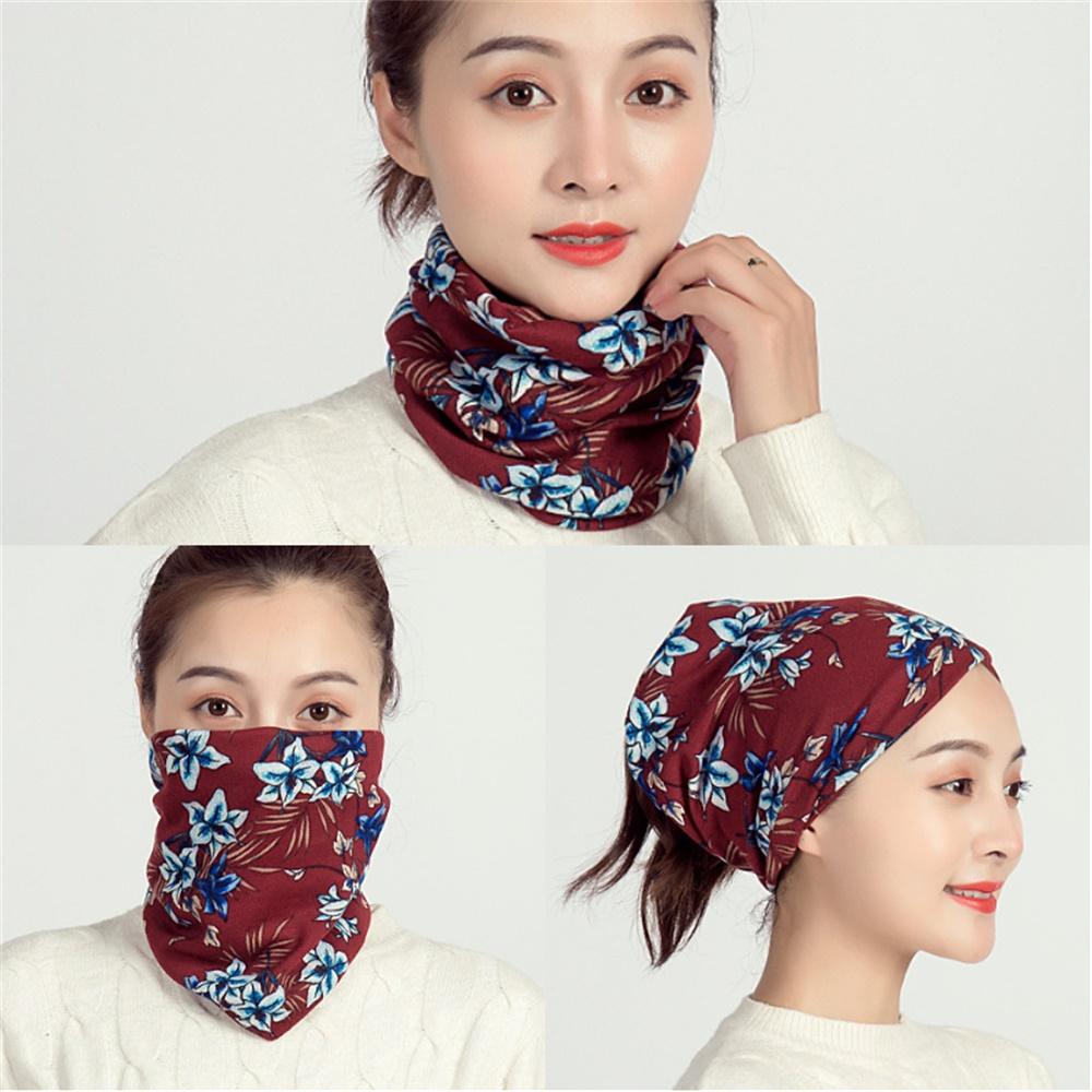 Unisex Cotton Ring Neck Scarf Headbands Autumn Winter Warm Soft Face Cover Outdoor Sports Warmer Snood Collar Headwear