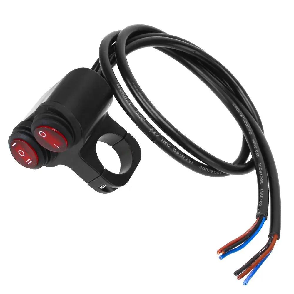 Aluminium Alloy Motorbike Headlight Button 3 Way ON-Off Switch Spotlight Fog Light Switches 12V Waterproof Moto Accessories