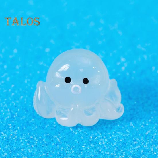 32 Stück Mini-Oktopus-Figuren, im Dunkeln leuchtend, Kunstharz, winzige Oktopus-Miniatur-Oktopus-Statuen für Feengärten, Aquarien, Heimwerkerarbeiten