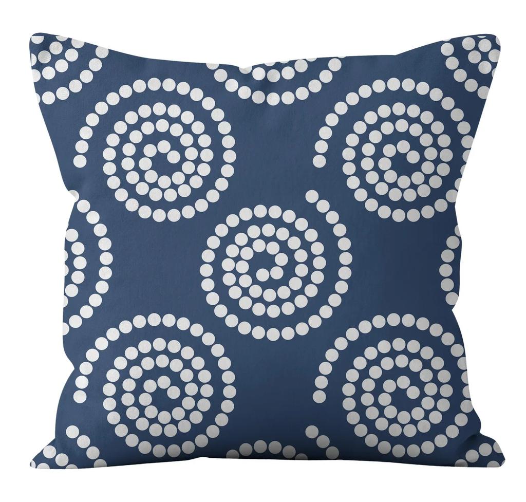 Modern Fashion Nordic Sofa Simple Cushion Cover Living Room Decoration Pillow Cover Navy Blue Geometric Pillow Cover