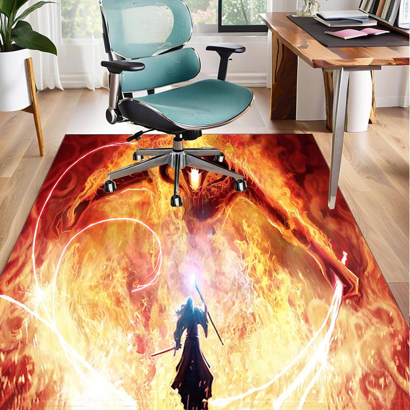 Middle-earth Map Adventure The Lord Office Rug Chair Mat, Game Carpet, Suitable for Front Door, Bedroom, Living Room, Desk, Holiday Gift