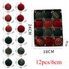 24pcs Wine Red Christmas Ball Ornaments Flocking Christmas Tree Party Decoration New Year Christmas Spheres Pendant Balls