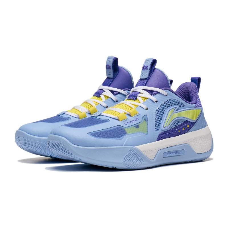 Basketbalové boty Li Ning Tian Ying s lehkou technologií Prodyšné nízké dětské tenisky Modrofialové YKBT054-11