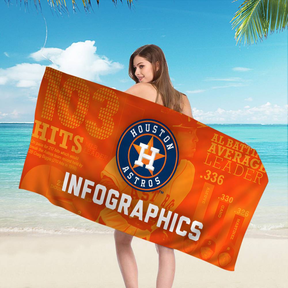 H-HOUSTONS AA-ASTROS Microfiber Blanket Quick Drying Beach Towels Oversized Printing Super Absorbent Pool Towel Blanket
