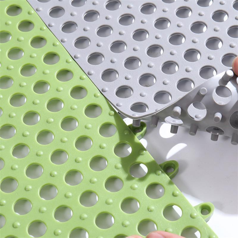 30X30cm Bathroom Non-slip Mat Kitchen Bath Shower Toilet Plastic Waterproof Spliced Patchwork Floor Mat
