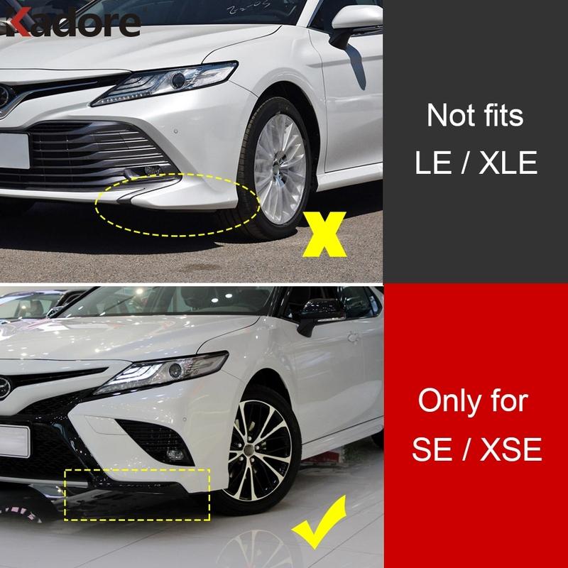 For Toyota Camry 70 SE XSE 2018   Carbon Fiber Car Front Bottom Bumper Corner Cover Trim Molding Strip Accessories