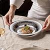 Stainless Steel Serving Plate Reflective with Fluted Rims Silver Polished
