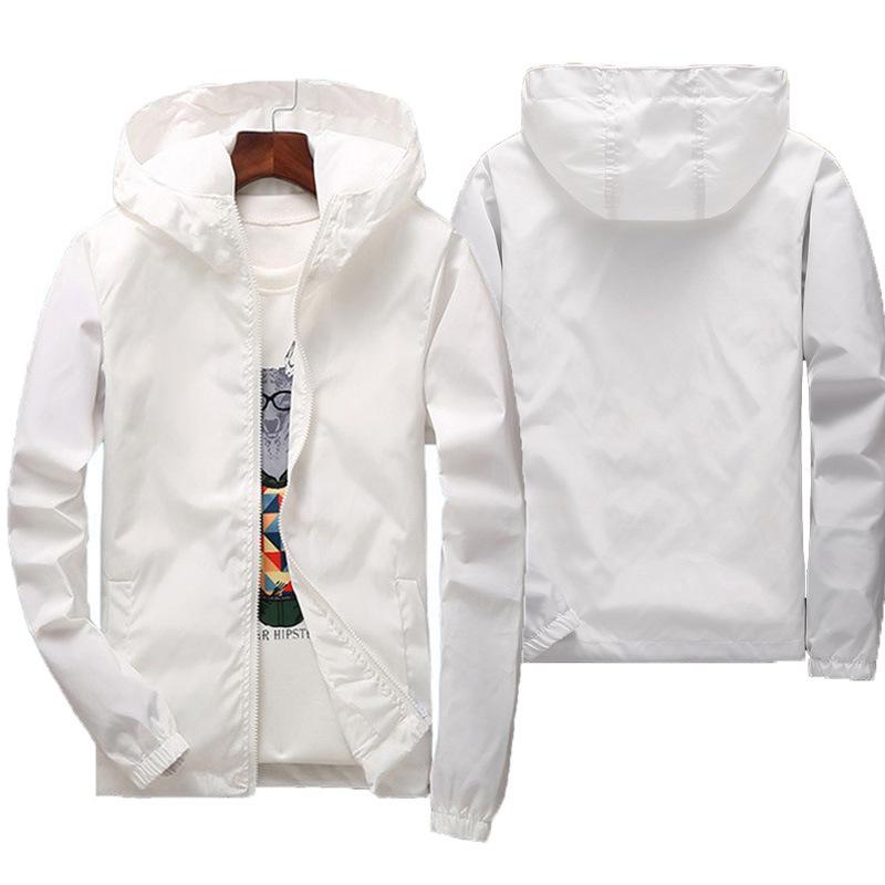 

Унисекс Легкая ветровка для трансграничной торговли: Повседневная куртка для улицы для молодежи и взрослых XL белый