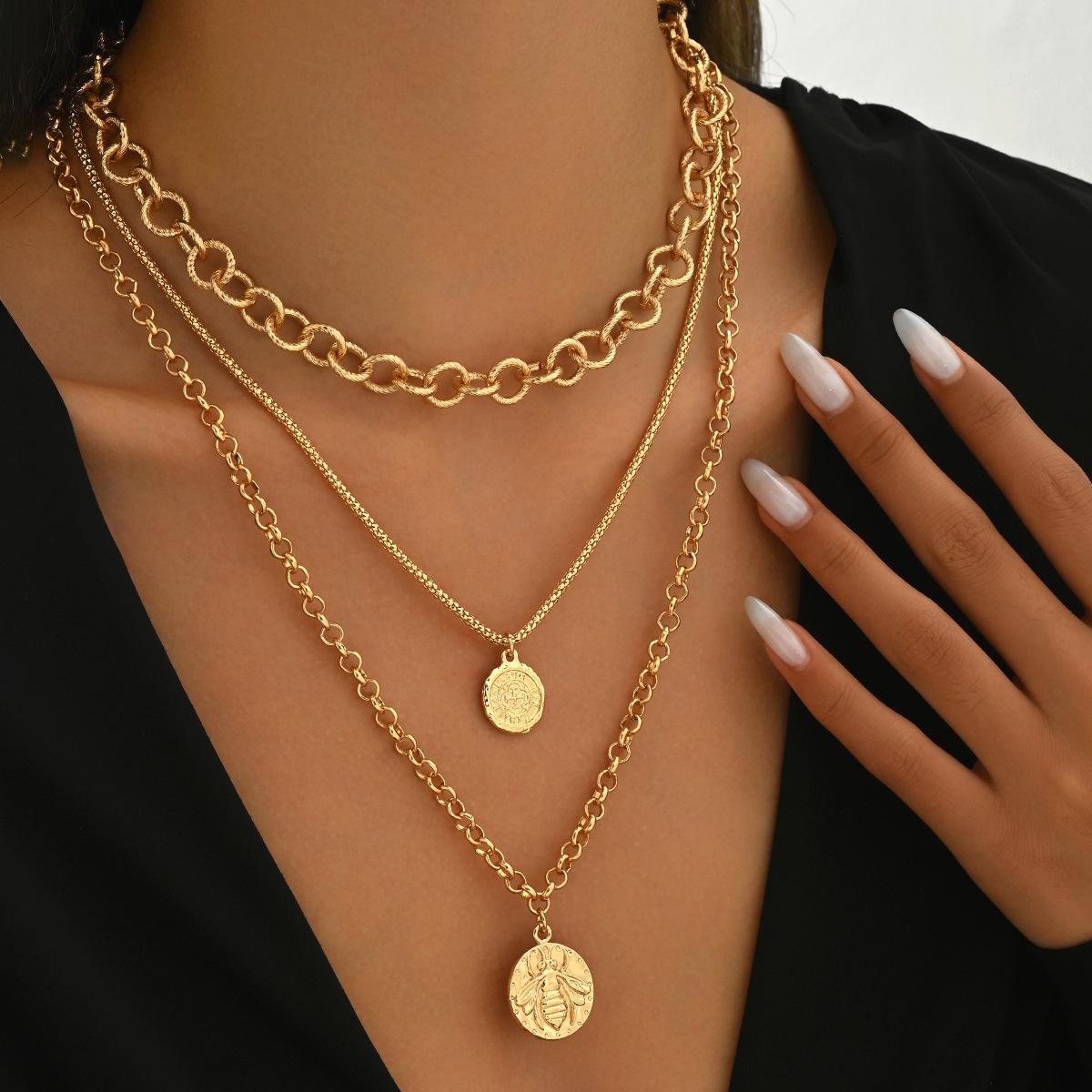 

Многослойное ожерелье с подвеской в виде пчелы: Модная европейская и американская трендовая ключичная цепочка для женщин