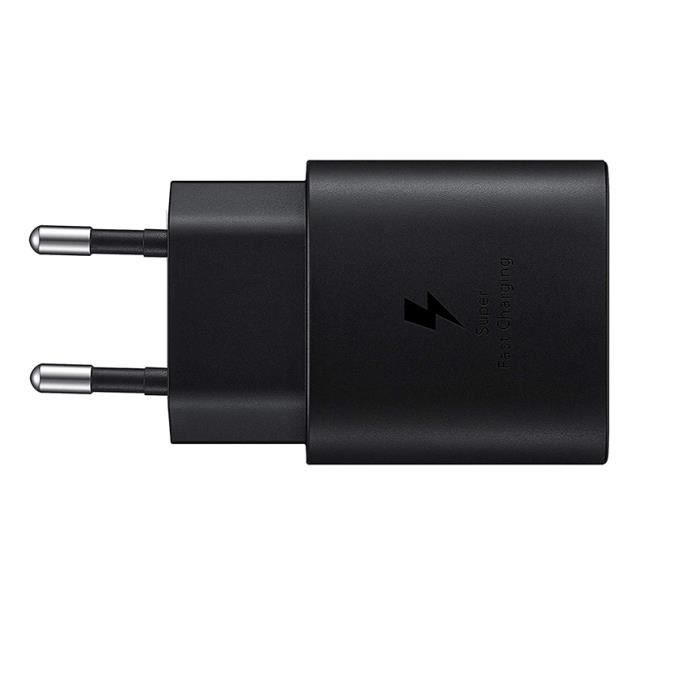 25W Fast Wall Charger - Phonillico - Compatible Samsung Galaxy A14/A34/A54/S23 - USB-C - Black