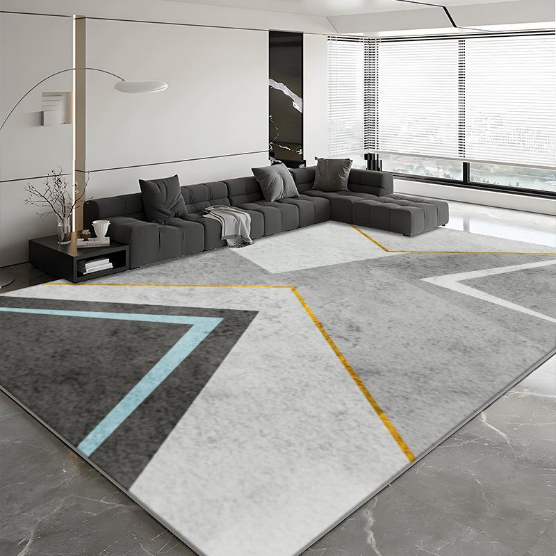 Modern Simple Style Large Living Room Rug Geometric Pattern Antiskid Office Decor Carpet Soft Easy Cleaning Coffee Tables Mat