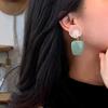 Transparent Green Snowflake Stud Earrings - Unique, Beautiful Geometric Design for Women