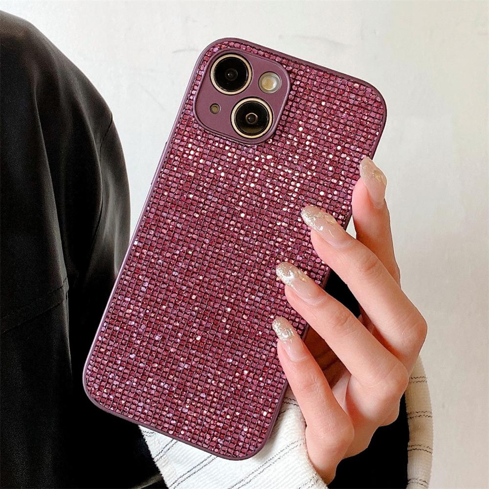 Bling Glitter Rhinestones Diamond Sequins Phone Case For iPhone 15 11 12 13 14 Pro Max X XS XR 8 7 Plus Shockproof Bumper Cover