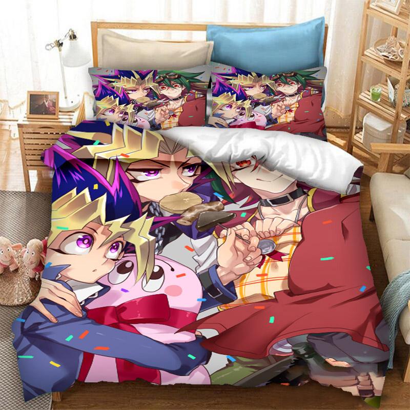 Anime Yu Gi Oh Duel Yugi Bedding Set Boys Girls Twin Queen Size Duvet Cover Pillowcase Bed Kids Adult Fashion Home Textileextile
