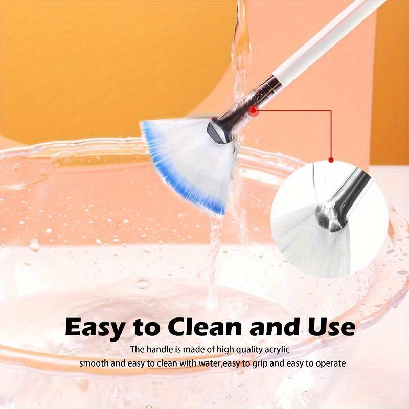 Facial Brushes Fan Makeup Brushes Soft Portable Face Mask Brushes Cosmetic Tools for Women Ladies Girls