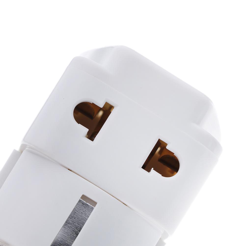 1 To 2 Splitter Germany France 5Mm Plug To Universal Uk/Us/Eu/Au 2/ 3 Pin Socket