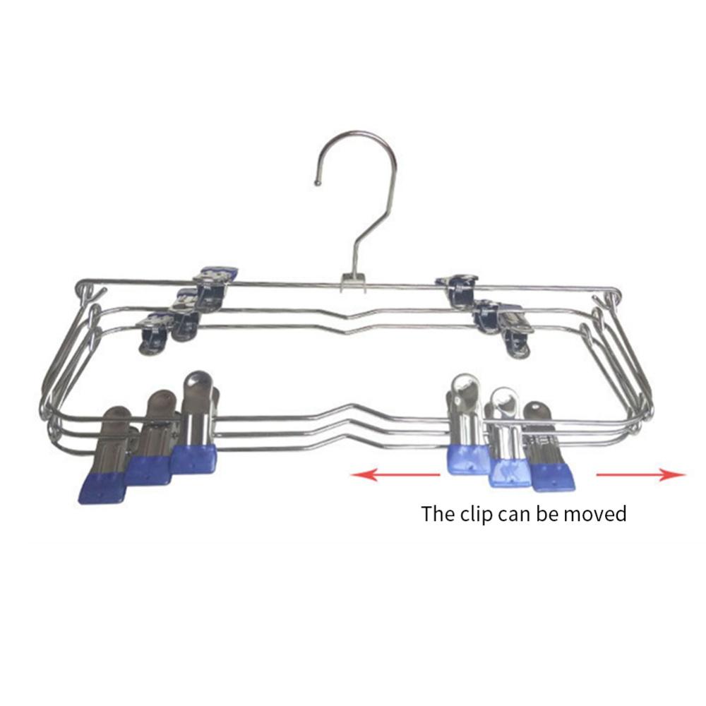 Folding Pants Rack Wardrobe Storage Multi-layer Trouser Clip Folding