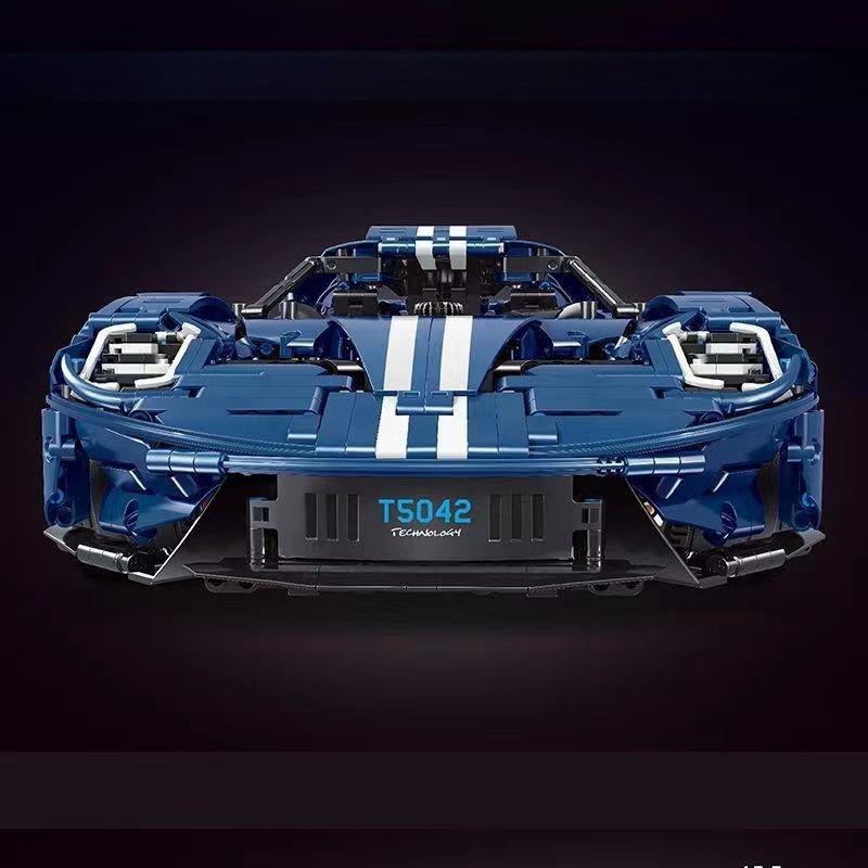 Technic GT Blue Red Super Car 1:8 Model Race Vehicle Building Blocks Bricks Childrens Kids Birthday Thanksgiving Gift
