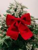 1 piece Christmas Decorations: Peak Red Flocked Ribbon Butterfly Bow Christmas Tree Hanging Ornament Edged Sponge Butterfly Bow