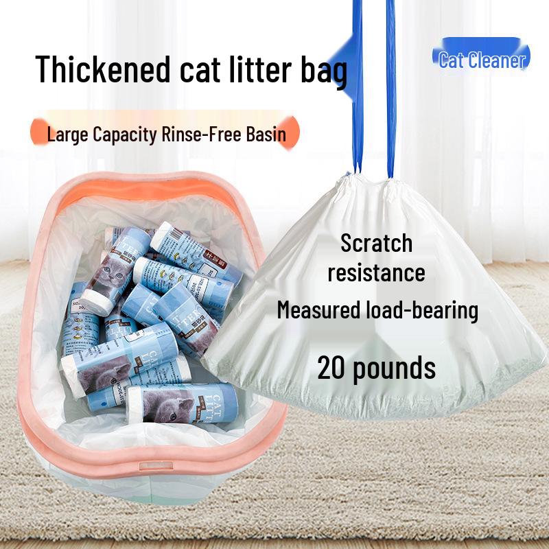 Thickened Cat Litter Bags for Smart Litter Boxes - No-Scoop, Portable Pet Trash Bags