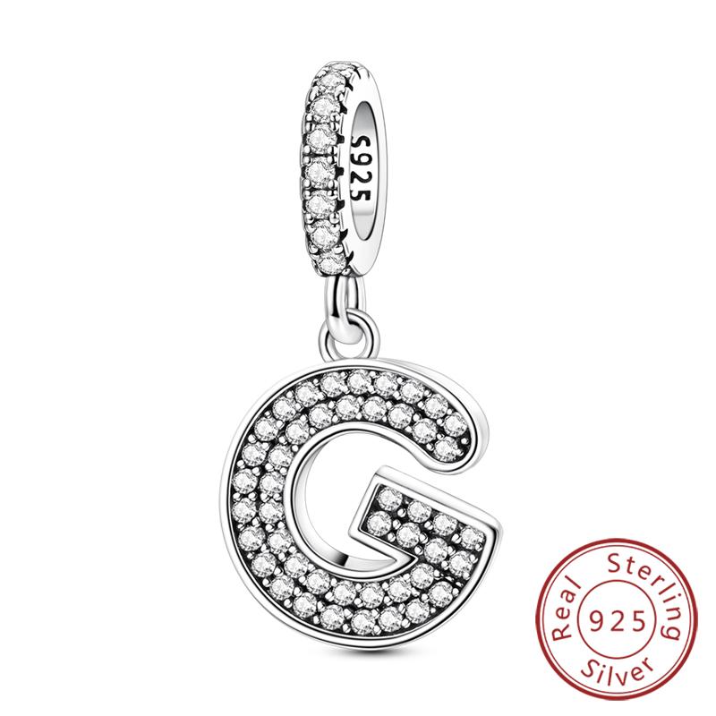 New Charms Beads Pendants Copper 26 Letters A-Z Alphabet Diy Name Beads Fit Original Bracelet Women Jewelry Making