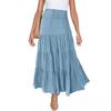 2026 Summer Fashion Women Bohemian High Waist Elastic A-Line Skirt