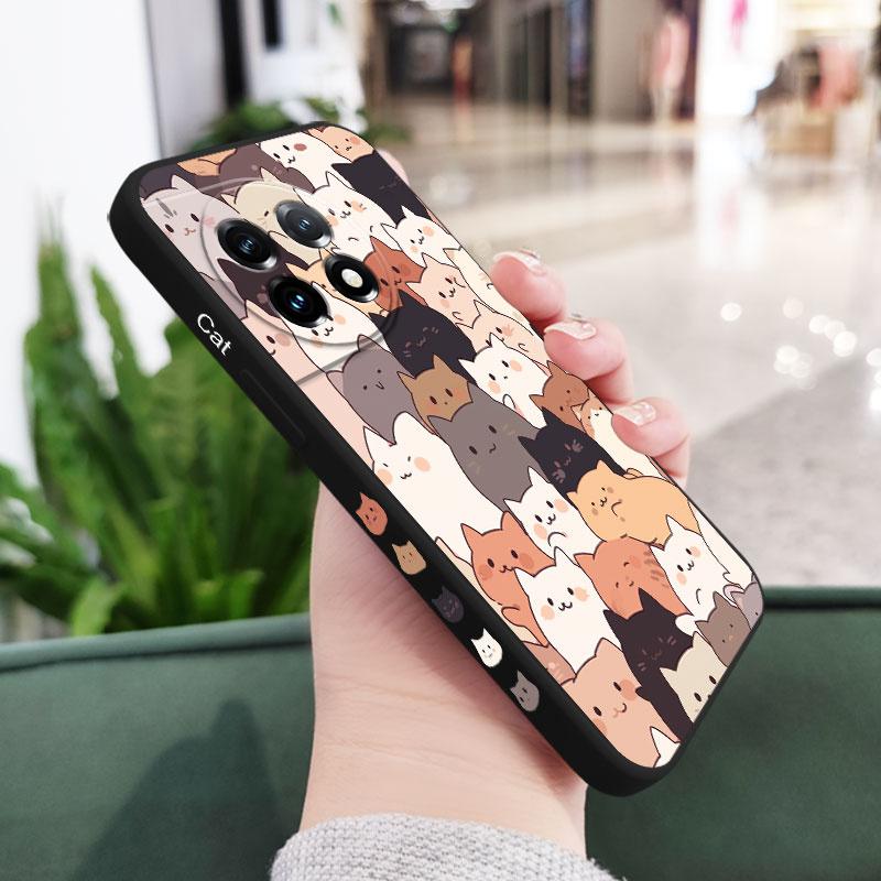 

Stacking Cat Phone Case For Oneplus 12 12R 11 11R 10 10R 10T 9R 9RT 9 8T 8 7 7T Pro 5G Liquid Silicone Cover OnePlus 10T