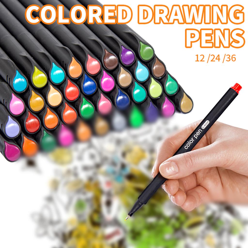 36 Color Fineliner Fine Point Pens 0.4mm Tip Markers for Journaling Writing Note Taking Calendar Agenda Adult Coloring
