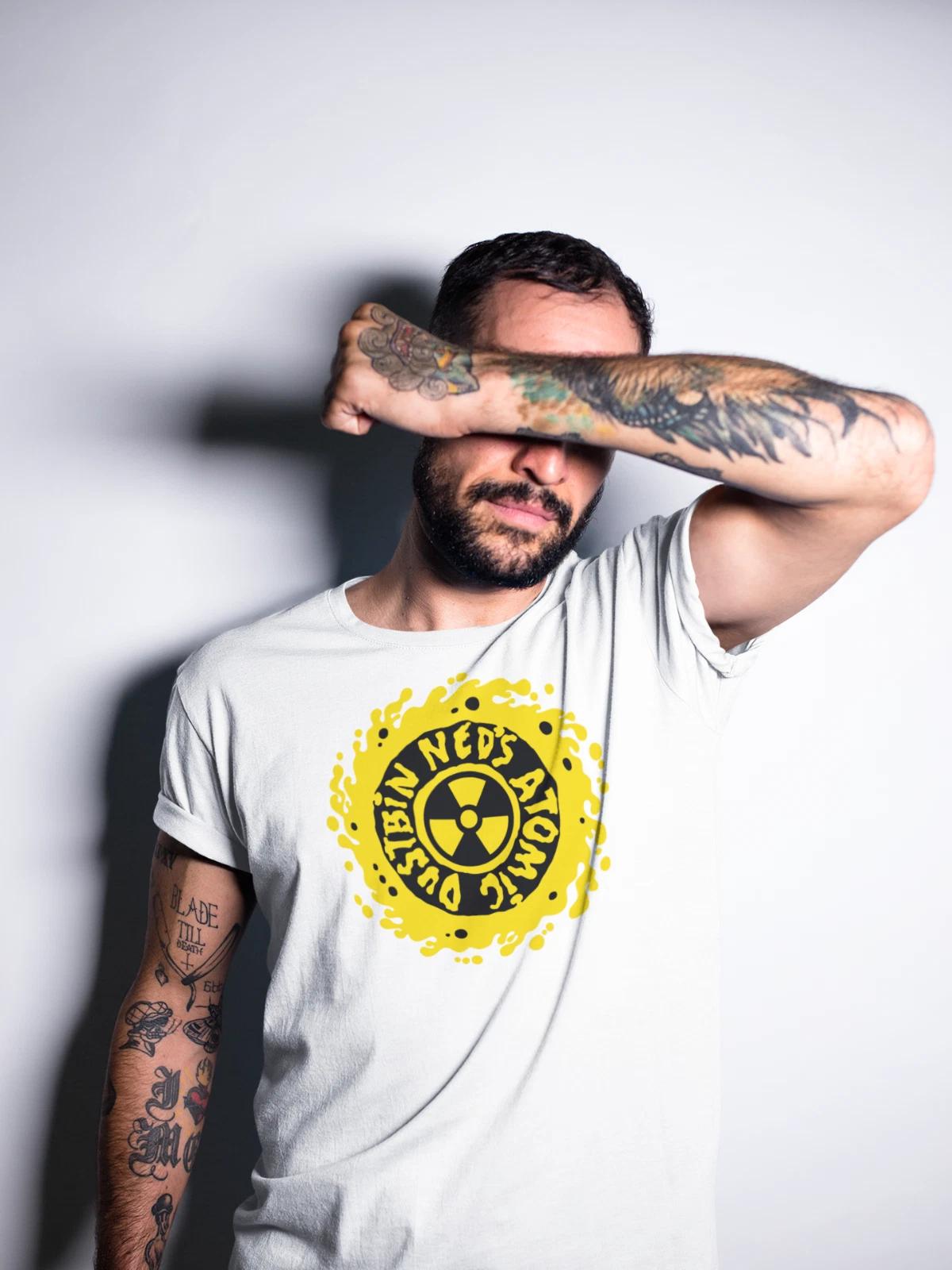 Neds Atomic Dustbin Logo T-shirt wedding present happy mondays stone roses yW S