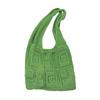 Women Shoulder Bag Wide Straps Large Capacity Solid Color Handbag Commuting Style Decorative Knitting Shoulder Bag