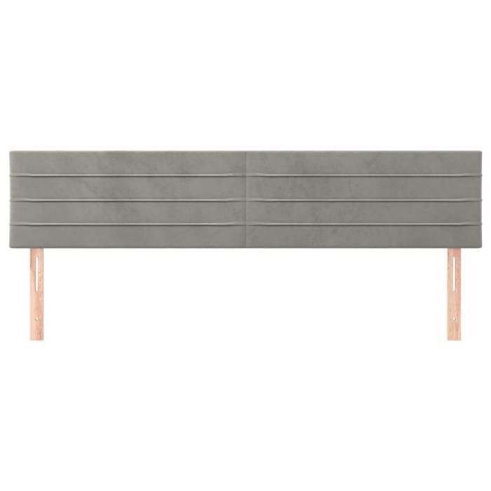 VidaXL 2x Têtes de Lit Meubles de Chambre à Coucher Accessoires de Lit Simple Têtes de Cadre de Lit Intérieur Gris Clair 346194