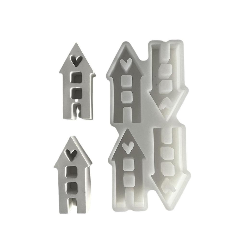 House Insert Ornament Mold House Plaster Small House Moulds Ornament Drip Making Molds LS