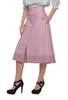 Moomaya Solid Cotton Skirts For Women Button Down A-Line Knee Length Skirts