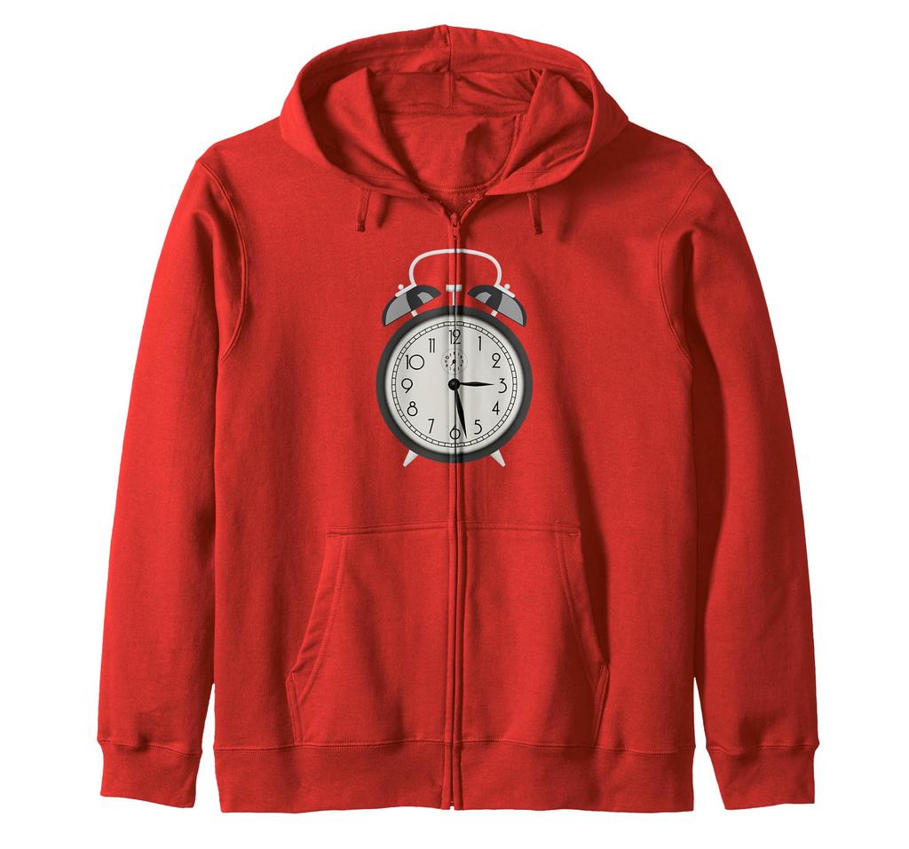 Vintage Retro Alarm Clock Zip Hoodie