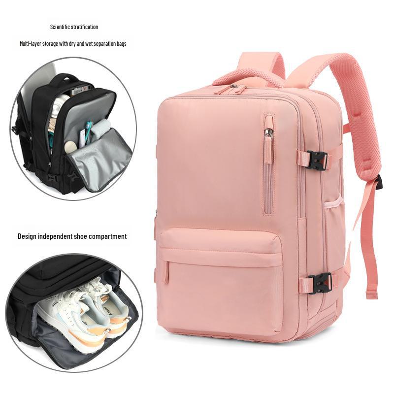 Unisex Expandable Travel Backpack with Large Capacity and Laptop Compartment