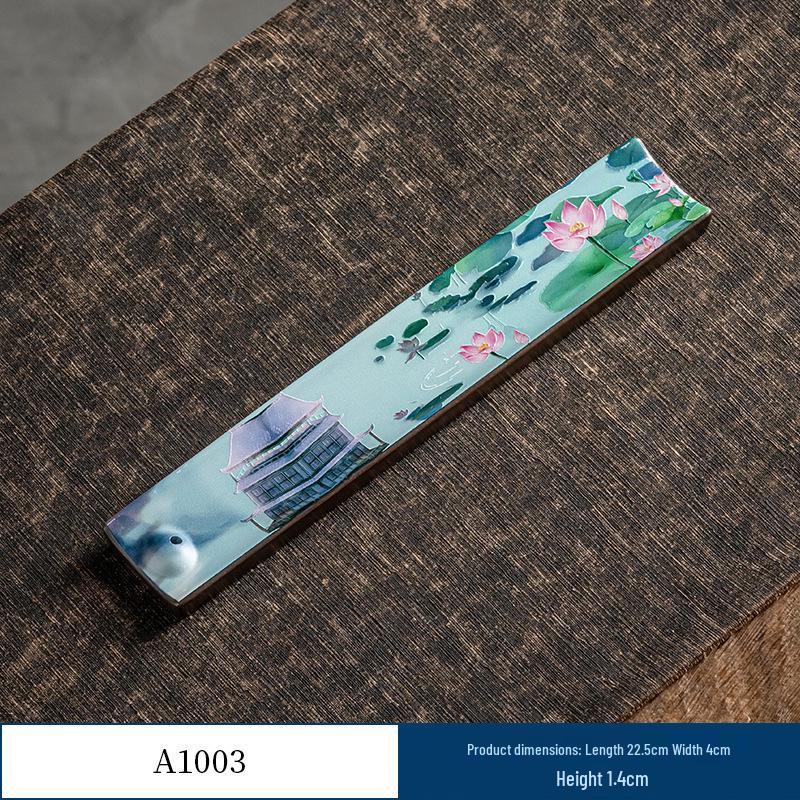 Guochao River & Mountain Ceramic Incense Holder - Retro Incense Stick Tray for Indoor Use