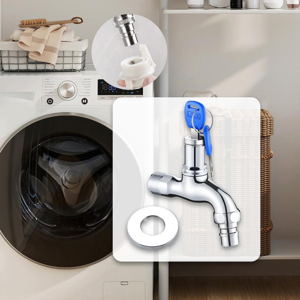Garden Tap Lockable Faucet with Key, , Replacement, Water Outdoor for Workshop, Public