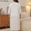 Plus Size Solid Color Lace Half Sleeve Nightgown Loose Home Dress Sexy Simple Women Pajamas for Spring Summer