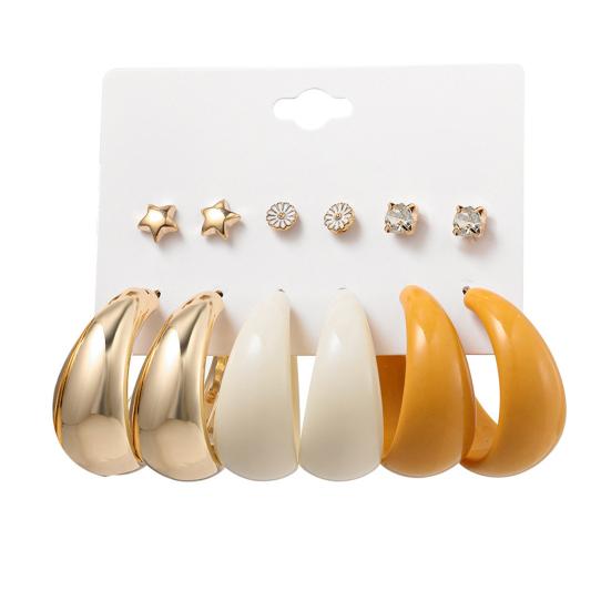 1 Set Hoop Earrings C Shape Simple Acrylic Geometry Dangle Earrings