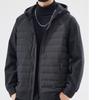 Veste à capuche patchwork pour homme, Automne/Hiver 2025: Manteau d'extérieur en coton tendance et polyvalent - Haut décontracté chaud et coupe-vent