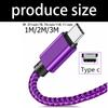 Soft Braided Nylon USB C Charging Cable Rapid Charge Compatibles Smartphones Tablets Earphones Power Adapters