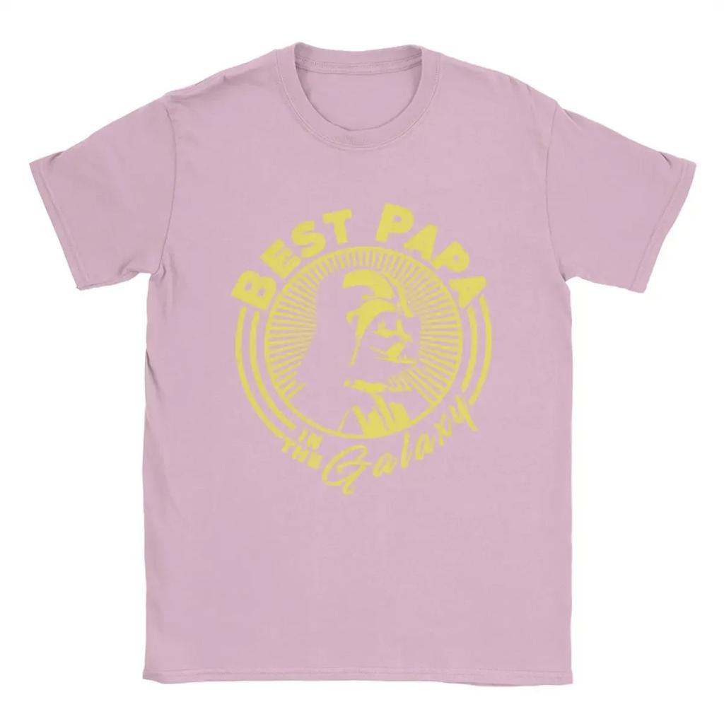 Best Papa In The Galaxy Stars Wars Men's T Shirts Funny Tees Short Sleeve Round Neck T-Shirts Pure Cotton Plus Size Tops