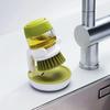 Creative Soap Dispenser + Hydraulic Pot Brush Kitchen Degreasing Brush Dishwashing Brush Squeeze Pot Dishes Household Cleaner Dishwashing Brushes