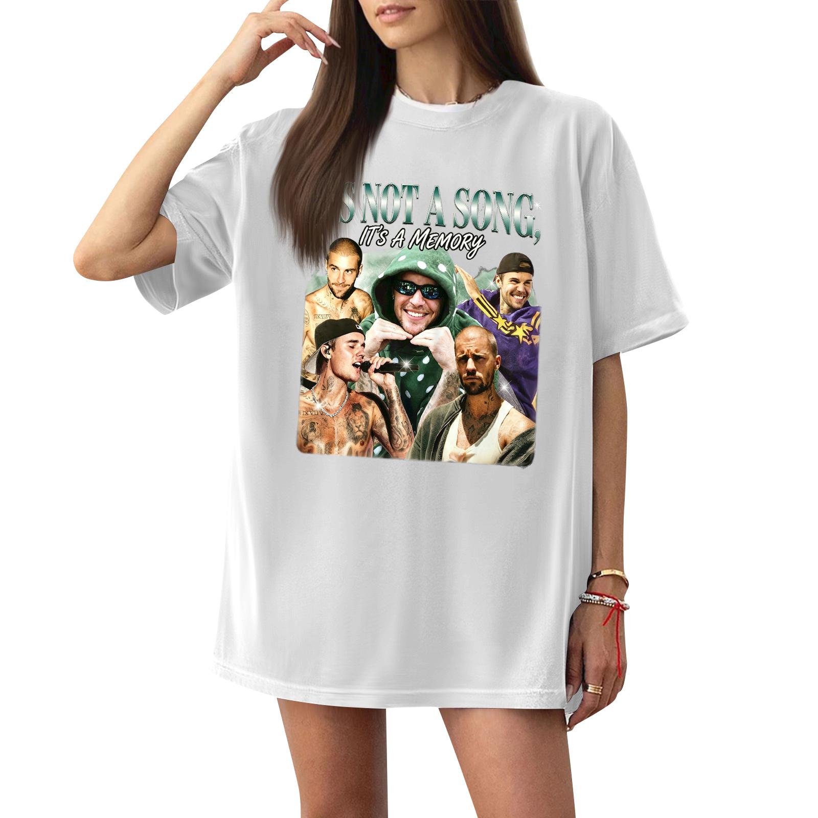 

Women s Casual Letter Print Short-sleeved Top T-shirt XL білий