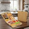 Ensemble Cadeau Planches à Charcuterie en Bambou, avec Ustensiles et Bols en Acier Inoxydable Planche à Découper Pliable pour Fruits et Pain, Cadeau Nouvelle Maison